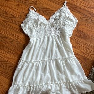 White tie back summer dress